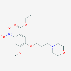 Ethyl 4-methoxy-5-(3-morpholinopropoxy)-2-nitrobenzoate chemical structure (CAS 1040264-48-9)