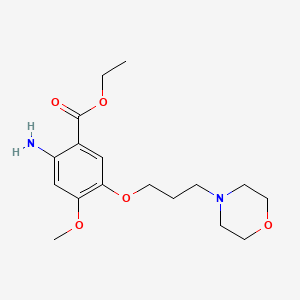 Ethyl 2-amino-4-methoxy-5-(3-morpholinopropoxy)benzoate chemical structure (CAS 1040264-49-0)