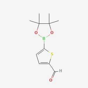 5-(4,4,5,5-Tetramethyl-1,3,2-dioxaborolan-2-yl)thiophene-2-carbaldehyde chemical structure (CAS 1040281-83-1)