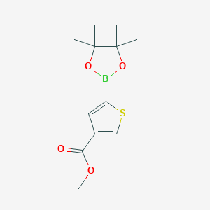 Methyl 5-(4,4,5,5-tetramethyl-1,3,2-dioxaborolan-2-yl)thiophene-3-carboxylate chemical structure (CAS 1040281-86-4)
