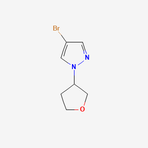 4-Bromo-1-(tetrahydrofuran-3-yl)-1H-pyrazole chemical structure (CAS 1040377-07-8)