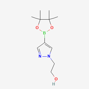 2-(4-(4,4,5,5-Tetramethyl-1,3,2-dioxaborolan-2-yl)-1H-pyrazol-1-yl)ethanol chemical structure (CAS 1040377-08-9)