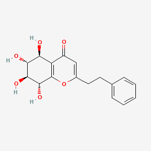 (5S,6R,7S,8R)-5,6,7,8-Tetrahydroxy-2-phenethyl-5,6,7,8-tetrahydro-4H-chromen-4-one chemical structure (CAS 104060-61-9)