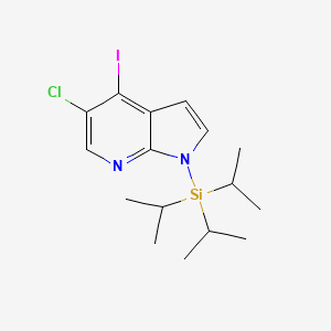 5-Chloro-4-iodo-1-(triisopropylsilyl)-1H-pyrrolo[2,3-b]pyridine chemical structure (CAS 1040682-76-5)