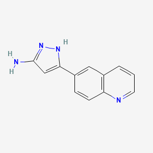 3-(Quinolin-6-yl)-1H-pyrazol-5-amine chemical structure (CAS 1040724-21-7)