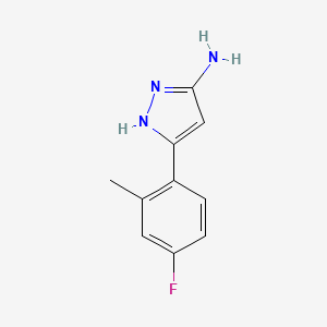 3-(4-Fluoro-2-methylphenyl)-1H-pyrazol-5-amine chemical structure (CAS 1040724-40-0)