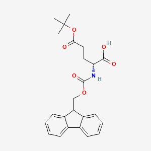(R)-2-((((9H-Fluoren-9-yl)methoxy)carbonyl)amino)-5-(tert-butoxy)-5-oxopentanoic acid chemical structure (CAS 104091-08-9)