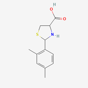 2-(2,4-Dimethylphenyl)thiazolidine-4-carboxylic acid chemical structure (CAS 1041059-16-8)