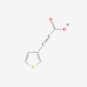 3-(Thiophen-3-yl)prop-2-ynoic acid chemical structure (CAS 1041178-28-2)