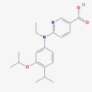 6-(Ethyl(3-isopropoxy-4-isopropylphenyl)amino)nicotinic acid chemical structure (CAS 1041186-79-1)
