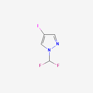 1-(Difluoromethyl)-4-iodo-1H-pyrazole chemical structure (CAS 1041205-43-9)
