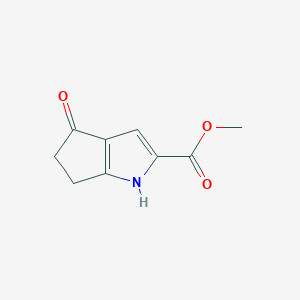 Methyl 4-oxo-1,4,5,6-tetrahydrocyclopenta[b]pyrrole-2-carboxylate chemical structure (CAS 1041430-21-0)