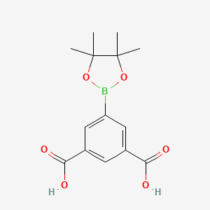 5-(4,4,5,5-Tetramethyl-1,3,2-dioxaborolan-2-yl)isophthalic acid chemical structure (CAS 1041434-13-2)