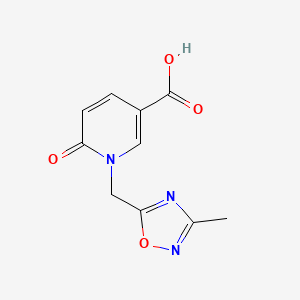 1-[(3-Methyl-1,2,4-oxadiazol-5-yl)methyl]-6-oxo-1,6-dihydropyridine-3-carboxylic acid chemical structure (CAS 1041580-80-6)