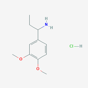[1-(3,4-Dimethoxyphenyl)propyl]amine hydrochloride chemical structure (CAS 104174-57-4)
