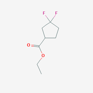 Ethyl 3,3-difluorocyclopentanecarboxylate chemical structure (CAS 1042153-25-2)