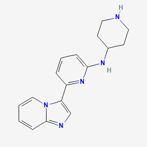 6-(Imidazo[1,2-a]pyridin-3-yl)-N-(piperidin-4-yl)pyridin-2-amine chemical structure (CAS 1042224-63-4)