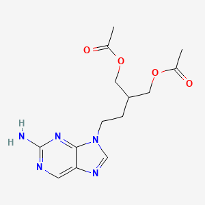 2-(2-(2-Amino-9H-purin-9-yl)ethyl)propane-1,3-diyl diacetate chemical structure (CAS 104227-87-4)