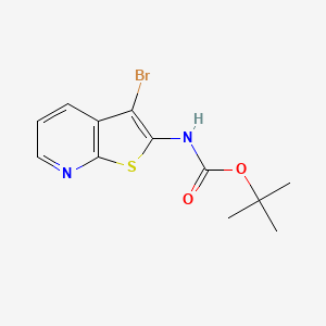 tert-Butyl (3-bromothieno[2,3-b]pyridin-2-yl)carbamate chemical structure (CAS 1042441-73-5)