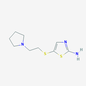 5-(2-(Pyrrolidin-1-yl)ethylthio)thiazol-2-amine chemical structure (CAS 1042777-99-0)