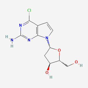 (2R,3S,5R)-5-(2-Amino-4-chloro-7H-pyrrolo[2,3-d]pyrimidin-7-yl)-2-(hydroxymethyl)tetrahydrofuran-3-ol chemical structure (CAS 104291-17-0)