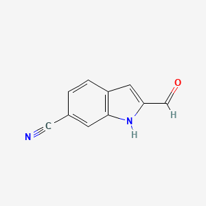 2-Formyl-1H-indole-6-carbonitrile chemical structure (CAS 104291-63-6)