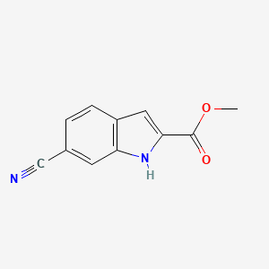 Methyl 6-cyano-1H-indole-2-carboxylate chemical structure (CAS 104291-83-0)