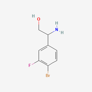 2-Amino-2-(4-bromo-3-fluorophenyl)ethan-1-ol chemical structure (CAS 1043500-02-2)