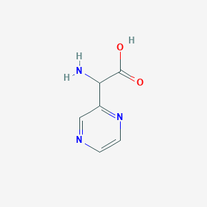 2-Amino-2-(pyrazin-2-yl)acetic acid chemical structure (CAS 1043865-63-9)