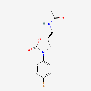 (S)-N-((3-(4-Bromophenyl)-2-oxooxazolidin-5-yl)methyl)acetamide chemical structure (CAS 104392-69-0)