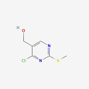 (4-Chloro-2-(methylthio)pyrimidin-5-yl)methanol chemical structure (CAS 1044145-59-6)