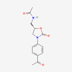 (S)-N-((3-(4-Acetylphenyl)-2-oxooxazolidin-5-yl)methyl)acetamide chemical structure (CAS 104421-21-8)