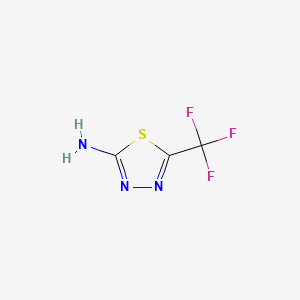 2-Amino-5-trifluoromethyl-1,3,4-thiadiazole chemical structure (CAS 10444-89-0)