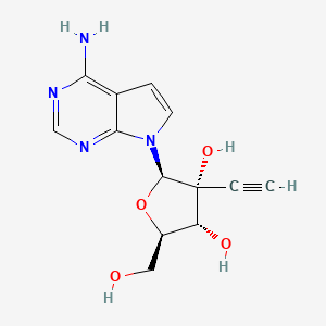 (2R,3R,4R,5R)-2-(4-Amino-7H-pyrrolo[2,3-d]pyrimidin-7-yl)-3-ethynyl-5-(hydroxymethyl)tetrahydrofuran-3,4-diol chemical structure (CAS 1044589-82-3)