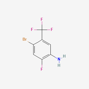 4-Bromo-2-fluoro-5-(trifluoromethyl)aniline chemical structure (CAS 104460-70-0)