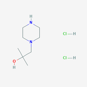 2-Methyl-1-(piperazin-1-yl)propan-2-ol dihydrochloride chemical structure (CAS 1044707-11-0)