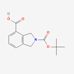 2-(tert-Butoxycarbonyl)isoindoline-4-carboxylic acid chemical structure (CAS 1044764-69-3)