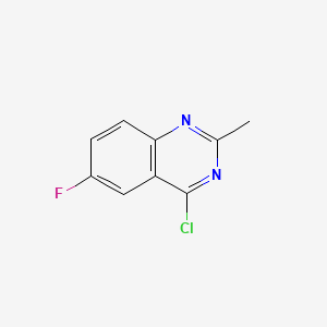 4-Chloro-6-fluoro-2-methylquinazoline chemical structure (CAS 1044768-44-6)