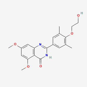 2-(4-(2-Hydroxyethoxy)-3,5-dimethylphenyl)-5,7-dimethoxyquinazolin-4(3H)-one chemical structure (CAS 1044870-39-4)