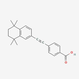 4-((5,5,8,8-Tetramethyl-5,6,7,8-tetrahydronaphthalen-2-yl)ethynyl)benzoic acid chemical structure (CAS 104561-41-3)