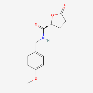 (R)-N-(4-Methoxybenzyl)-5-oxotetrahydrofuran-2-carboxamide chemical structure (CAS 1045720-22-6)