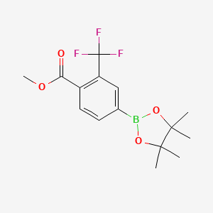 Methyl 4-(4,4,5,5-tetramethyl-1,3,2-dioxaborolan-2-yl)-2-(trifluoromethyl)benzoate chemical structure (CAS 1045795-70-7)