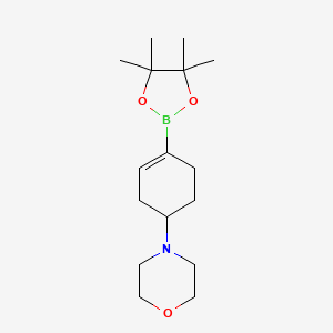 4-(4-(4,4,5,5-Tetramethyl-1,3,2-dioxaborolan-2-yl)cyclohex-3-en-1-yl)morpholine chemical structure (CAS 1046793-56-9)