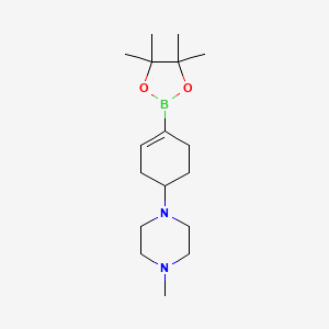 1-Methyl-4-(4-(4,4,5,5-tetramethyl-1,3,2-dioxaborolan-2-yl)cyclohex-3-en-1-yl)piperazine chemical structure (CAS 1046793-62-7)