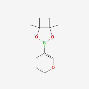 2-(3,4-Dihydro-2H-pyran-5-yl)-4,4,5,5-tetramethyl-1,3,2-dioxaborolane chemical structure (CAS 1046811-99-7)