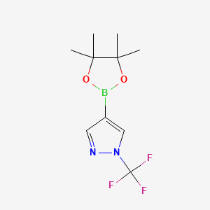 4-(4,4,5,5-Tetramethyl-1,3,2-dioxaborolan-2-yl)-1-(trifluoromethyl)-1H-pyrazole chemical structure (CAS 1046831-98-4)