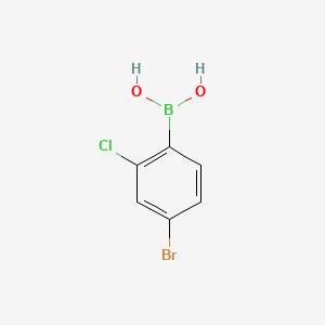 (4-Bromo-2-chlorophenyl)boronic acid chemical structure (CAS 1046861-20-4)