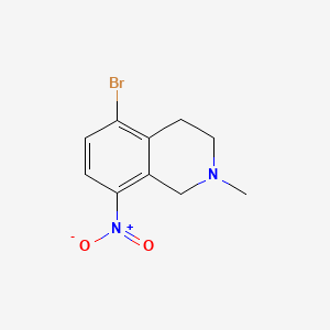 5-Bromo-2-methyl-8-nitro-1,2,3,4-tetrahydroisoquinoline chemical structure (CAS 104737-00-0)