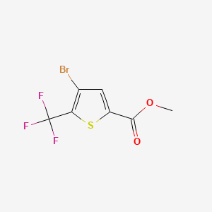 Methyl 4-bromo-5-(trifluoromethyl)thiophene-2-carboxylate chemical structure (CAS 1047635-95-9)