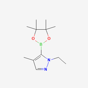 1-Ethyl-4-methyl-5-(4,4,5,5-tetramethyl-1,3,2-dioxaborolan-2-yl)-1H-pyrazole chemical structure (CAS 1047636-01-0)